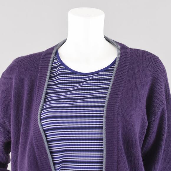 Vintage Purple Knit Cardigan with Pockets Men's Small - Picture 2 of 10